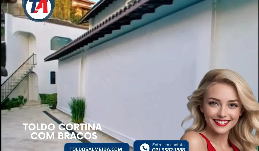 Toldo Cortina com braços em Riviera de São Lourenço 2024