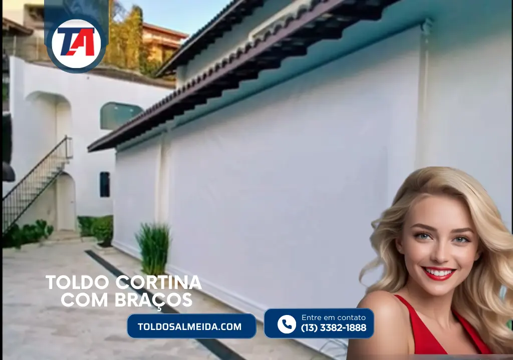 Toldo Cortina com braços em Riviera de São Lourenço 2024