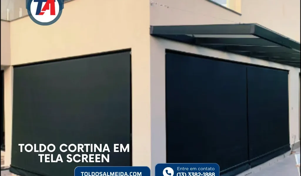 Toldo Cortina em tela screen em Riviera de São Lourenço