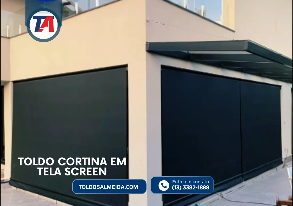 Toldo Cortina em tela screen em Riviera de São Lourenço